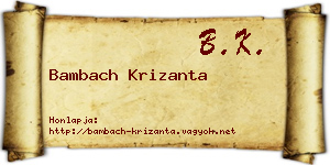 Bambach Krizanta névjegykártya
